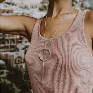 NWT/Jenny Bird-Sadie silver/pendant adjustable- comes with pouch